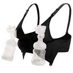 iLoveSIA Women’s Hands Free Breast Pumping Bra Adjustable Nursing Bras, Maternity Bra for Pregnancy & Breastfeeding L Size Color Black