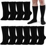 Hercicy 10 Pairs Men's Military Boot Socks Army Socks Men Thick Cotton Military Crew Socks Army Military Boot Socks for Men, Black, 35 UK