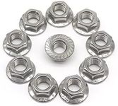 M10 x 1.5mm Flange Nuts binifiMux Diameter 10Pcs Serrated Hex Flange Lock Nuts 304 Stainless Steel