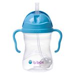 b.box Sippy Cup | Drink from any Angle | Fliptop, Weighted Straw, Leak Proof & Easy Grip | BPA Free, Dishwasher safe | From 6m+ | 240ml/8 oz (Blueberry)