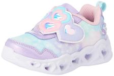 Skechers girls Heart Lights, Lavender/Light Pink, 5 US Toddler