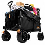 Voyager Heavy duty Camping Wagon 200L - Compact Folding Utility Trolley with All Terrain Wheels - 150kg Weight Capacity - Portable Collapsible Cart for Camping, Festivals, Beach & Outdoor Use