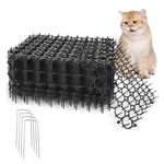 Pckobever 12 Pcs Cat Scat Mat With Spikes,15.5 * 20cm Cat Repellent Mat With Spikes Anti Cat Dog Deterrent,Prickle Strip Dig Stopper Stirp Pet Deterrent Net With 4 U-Shaped Pegs For Garden,Fence