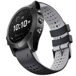 NotoCity Fenix 6 Strap 22mm Width Soft Silicone Watch Band for Garmin Fenix 6/Fenix 5/Fenix 5 Plus/Fenix 6/Fenix 6 Pro/Forerunner 935/Forerunner 945/Approach S60/Quatix 5(black-gray)