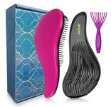 ALSAP Detangle Hair Brush With Hair Brush Cleaner – Ideal Hairbrush for Adults & Kids – Easy to Hold hairbrush for curly hair, Wet, Dry & Straight Hairs – Detangler Hair Brush Women & Men (Pink)