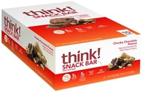 thinkThin Protein & Fiber Bars, Chunky Chocolate Peanut, 1.41 oz Bar (10 Count)