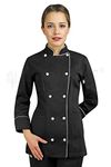 MixStuff Women's Black Full Sleeves Small Chef Coat's (Chef Jacket)