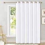 NICETOWN 50% Blackout Curtain - Vertical Blinds Closet Panel Privacy Room Dividers Drapes Rideaux Occultant for Baby Room (1 Piece, 80 W x 84 L, Pure White)