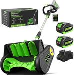 40V Brushless Cordless Snow Shovel, 13.5-Inch Electric Snow Blower with 2X 4.0Ah Batteries & Charger, Battery-Powered Snow Removal with 25FT Throw Distance for Patio, Deck, Driveway