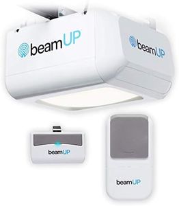 beamUP Workhorse BU100 Overhead Garage Door Opener with Heavy-Duty Chain Drive for Single or Double Doors, Wall Mount, and Remote Garage Opener Included, Quick and Easy Installation, White