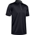 UNDER ARMOUR mens Tech Golf Polo , Black (001)/Graphite ,Large