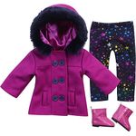 Sophia's 3 Piece Baby Dolls Clothes Set, 18" Doll Pink Coat, Star Leggings Outfit with Doll Boots Set, Dolls Clothing, Doll Not Included