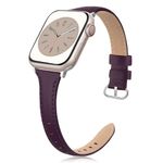 SWEES Leather Band Compatible for Apple Watch 38mm 40mm 41mm, Slim Thin Dressy Elegant Genuine Leather Strap Compatible for iWatch Series 8，7, 6, 5, 4, 3, 2, 1, SE, Sport & Edition Women