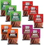 Sample Flavour Mini Peppperoni, Smokey Bacon, Honey Garlic, Hot, Mild, Pepperoni Sticks Bulk Snack Box, Pepperettes Bundle 10 x 225g Bags by Great Canadian Meat, Meat Snacks, Bulk Pepperoni Sticks Box For Carnivores. Perfect For Snacking, Keto Friendly, Gluten Free, High In Protein