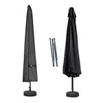 Porch Shield Patio Umbrella Cover - Outdoor Waterproof Garden Market Parasol Covers Fits Market Umbrella up to 12 Feet, Black