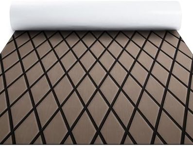 FOCEAN Boat Flooring EVA Foam Boat Decking Marine Mat Non-Slip Self-Adhesive Flooring Sheet for Motorboat Kayak Surfboard Garden Swimming Pools, 94.5''x 47.2'', Terra with Black Lines