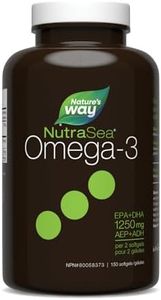 Nature's Way NutraSea Omega 3 Supplement Liquid Gels, Fresh Mint, 150 Soft Gels