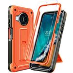 URBANITE Case for Nokia X100 with Screen Protector and Kickstand, Dual Layer Shockproof Protective Phone Case, Military Grade Heavy Duty Cover Case for Nokia X100 Phone 6.67 Inch(Orange)