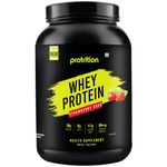 Protrition Whey Protein Powder | Strawberry Rush - 1kg (29 Servings)| 26g Protein, 5.7g BCAA per SCOOP | Added Digestive Enzymes | Muscle Growth, Strength And Recovery