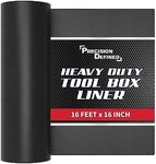 Precision Defined Tool Box Liner Professional Grade, 16" x 16 ft, Black | Drawer Liner for Tool Box Organizer, Non-Slip Thick Cabinet Shelf Liner, Tool Box Foam, Tool Box Mat