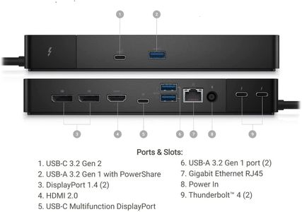 Dell Thunderbolt Dock WD22TB4 – 130W USB-C Laptop Docking Station