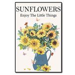 CREATCABIN Retro Vintage Tin Sign Sunflowers Enjoy The Little Things Metal Wall Decor Decoration Art Mural for Home Garden Kitchen Bar Pub Living Room Office Garage Poster Plaque 12 x 8inch