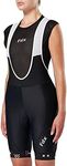 FDX All Day Women Cycling Bib Shorts, Breathable/Padded Bib Short for Women Biking with Hi-Viz Detail on The Back (Black, X-Large)