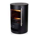 Warmlite WL46022 Elmswell Round Contemporary Stove with Two Heat Settings, Realistic LED Flame Effect, 2000W, Black