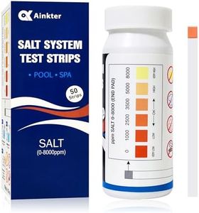 Ainkter Pool Salt Test Strips, Salt Test Strip for Spa Hot Tub, Swimming Pool Water Testing Kit for Salt, Fast and Accurate Saltwater Pool Test Strips of 0-8000 ppm(50 Strips)