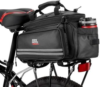 KEMIMOTO Bike Bag Bicycles Rear Rack 20L Waterproof Carbon Leather Bike Trunk Bag Pannier Handbag, Ebike Saddle Bag for Storage Cargo Mountain Road Bike Commuter