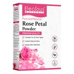 Elecious Pure Rose Petals Powder for face, skin and Hair (200 Grams) | Chemical-free, Preservative free, Non-GMO, NO artificial color