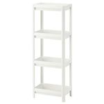 Ikea Vesken Space Saving Polypropylene Plastic Shelf Unit, for Storage Home & Kitchen Items, Toiletries from Shampoo Bottles to Soap and Small Items, White (36X23X100 Cm)