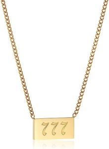 emBOLDen Xpression Angel Number Stainless Steel Pendant Necklace (777)