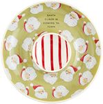 Mud Pie Santa Pattern Chip and Dip Set, 2" x 12" dia, Green