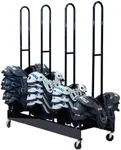 Champion Sports Heavy Duty Four Stack Shoulder Pad Rack with Swivel Casters