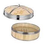 CIYODO 1pc Bamboo Steamer Sticky Rice Steamer Basket Asian Steamer Steam Baskets for Pots Rice Cooker Steamer Chinese Steamer Seafood Steamer Kitchen Bamboo Food Steamer Practical Steamer