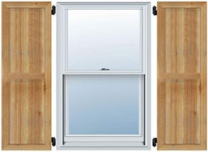 Ekena Millwork RBF06S16X054RWR TimberCraft Three 5 3/8" Boards Framed Board-n-Batten, Rustic Wood Shutters (Per Pair), 16 1/8"W x 54"H, Rough Sawn Western Red Cedar