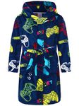 Kids Robes Girls Boys Navy Gaming Controller 9-12 Years