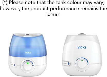 Vicks Mini Cool Mist Ultrasonic Humidifier – Compact, Quiet, 15m² Rooms