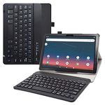 LiuShan Compatible with Onn 10.1 Gen 3 Tablet Keyboard Case,Detachable Keyboard Standing PU Leather Cover for Onn 10.1 inch Gen 3 (2022 Model:100071485) Tablet(Not Fit Onn 10.1 2019 2020),Black