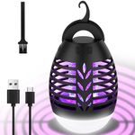 Zapoop Mosquito Killer Lamp Electric Portable Camping Lamp, Tent Light with 3 Brightness Mini Bug Zapper USB Rechargeable & IP66 Waterproof with Hook, Fly Zapper Mosquito Trap for Camping Outdoor