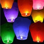 STYLISTY IND Sky Lanterns Multicolor Wishing Candle Hot Air Paper Balloon For Diwali/Marriage/Christmas/All Festival Multicolor (Pack Of 20)(Sky Balloon Lanterns-Rn082), Wax, Unscented