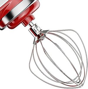 6 Wire Whisk Attachment for Kitchenaid Stand Mixer, Stainless Steel K45WW Whip Replace Attachment for 4.5-5Qt Tilt-Head Stand Mixer, For Egg Cream Stirrer, Flour Cake Balloon Whisk, Dishwasher Safe