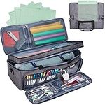 NICOGENA Double Layer Carrying Case with Mat Pocket for Cricut Explore Air 2, Cricut Maker, Cricut Maker 3, Cricut Explore 3, Multi Large Front Pockets for Tools Accessories and Supplies, Grey