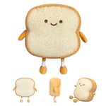 Auptiz Toast Bread Pillow,Soft Plush Toy, Funny Bread Shape Plush Toy Pillow,Doll Toy 3D Throw Pillow Cartoon Toy,Stuffed Plush Toast Sofa Pillow（19×18×3cm）