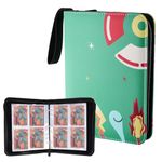 480 Pockets Trading Card Binder Cards Holder Album, 60 Pages 4-Pocket Card Binder PU Leather Collectible Card Album with Zipper for Boys Girls Collector