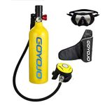 GOYOJO Scuba Diving Oxygen Tank 1L Cylinder Underwater Breather with Breathing Valve (Yellow Mini A Set)