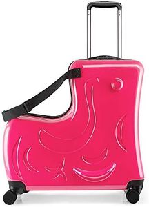 N-A AO WEI LA OW Duffel Bag for Kids Ride-On Suitcase Carry-On Luggage with Wheels suitcase fits to kids aged 6-12 years old Size:24 inch: 23.29.822.8 inch (LWH). (Fuchsia, 24 Inch).