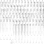 The Beadsmith Clear Plastic Tubes - 5-Inch-Long Round Tubes, 9/16 Inches in Diameter - Friction Hanging Caps - Use for Beads, Bath Salts, Wedding & Party Favors, Home or Office Storage - Bag of 100