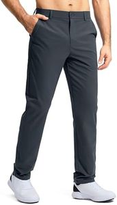 Pudolla Golf Pants for Men Stretch Dress Pants Mens Work Pants 34 Lightweight Quick Dry Casual Slacks Trousers with Pockets(Iron Grey 32Wx34L)